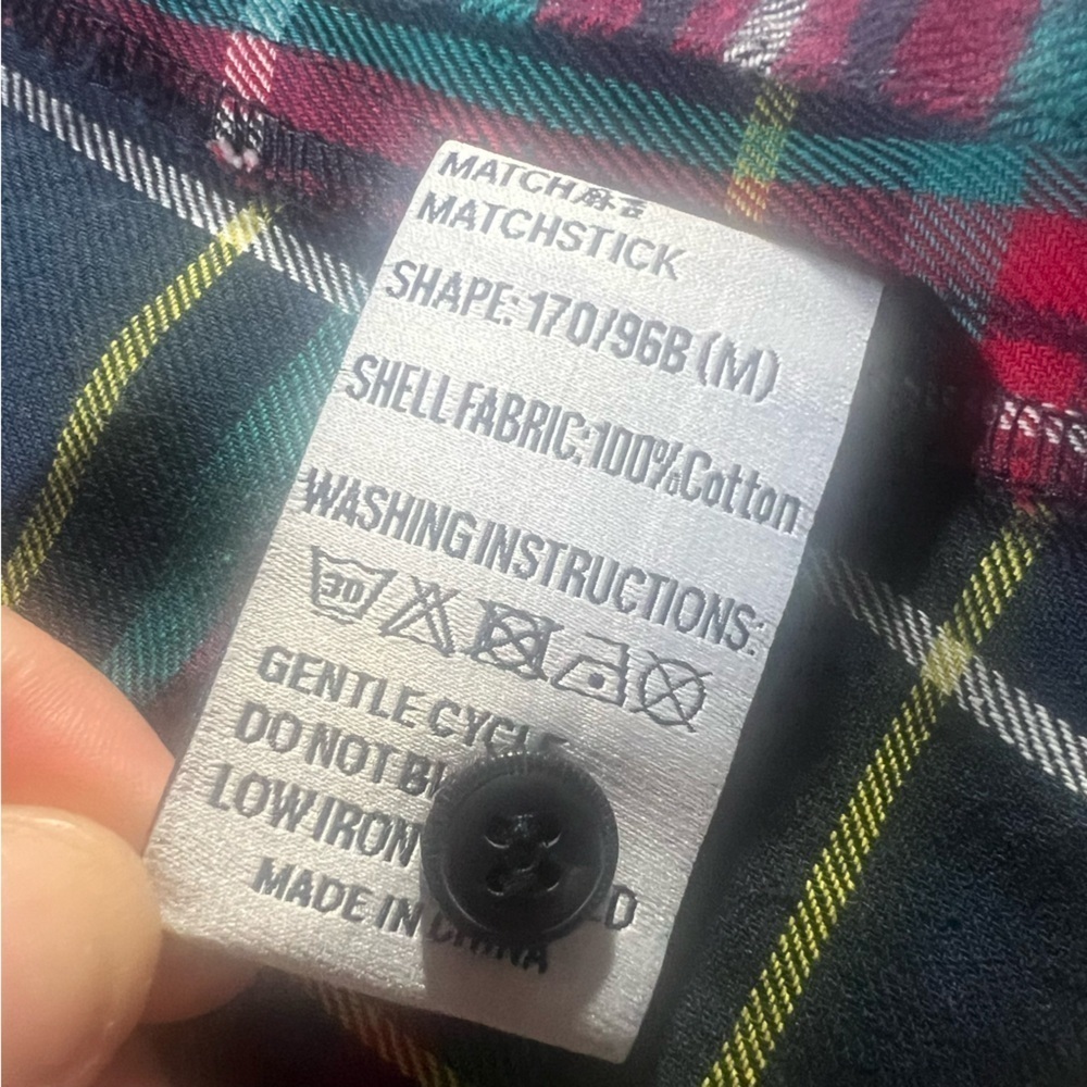 Matchstick Flannel Plaid Button Down Top Shacket Roll Tab Sleeve NWT SZ: Medium - Picture 8 of 10